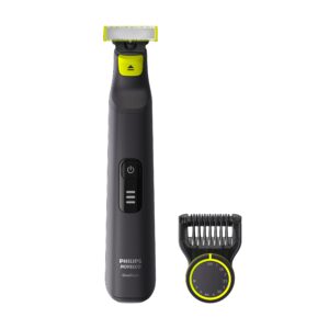 Discover the Philips OneBlade Pro Trimmer Shaver, a 100% genuine grooming essential for precise styling and shaving.