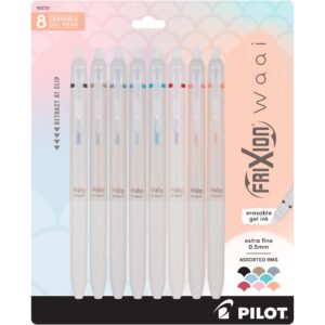 Experience the premium imported PILOT FriXion Erasable Gel Pens, featuring extra fine 0.5mm tips in assorted colors. Available at Curat Cart.