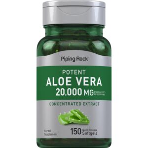 Discover the premium imported Piping Rock Aloe Vera Supplement, featuring 20,000 mg per serving for optimal health. Available at Curat Cart.