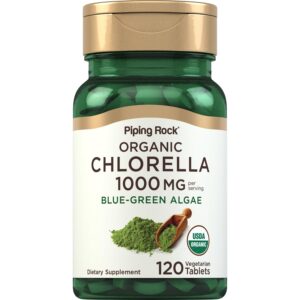 Discover Piping Rock Chlorella, a premium imported organic supplement with 120 vegetarian tablets for health enthusiasts. Available at Curat Cart.