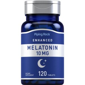 Discover Piping Rock Melatonin 10mg tablets, a premium import for restful sleep, available at Curat Cart.