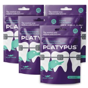 Platypus Orthodontic Flossers, a premium import recommended for braces, available at Curat Cart. Flossing made easy.