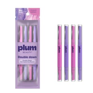 Plum Beauty Dermaplaning Razors, premium imported double-sided tools for gentle exfoliation, available at Curat Cart.