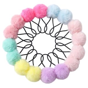 Premium imported Pom Pom Hair Ties for Girls in vibrant colors, perfect for stylish hairstyles. Available at Curat Cart.