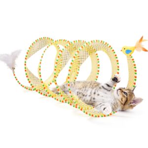Engaging Potaroma Spiral Tunnel Cat Toy, a premium import, ideal for playful cats. Available at Curat Cart.