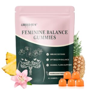 Feminine Balance Gummies for Women, a premium import from Curat Cart, featuring Hawaiian pineapple flavor for optimal women's health.