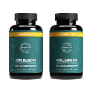 Discover authentic Primal Harvest Magnesium Supplement for muscle and relaxation support in 120 capsules.