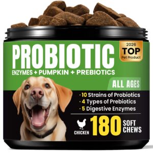 Premium imported probiotics for dogs featuring 10 strains and digestive enzymes, available at Curat Cart for all ages.
