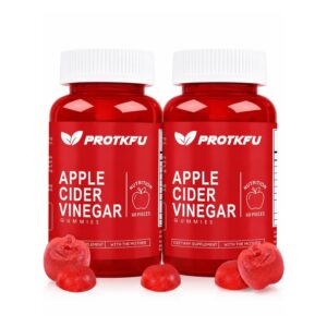 ProTKFU Apple Cider Vinegar Gummies, premium imported dietary supplement from Curat Cart, features 60 delicious pieces with 'the mother'.