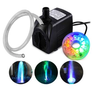 Discover the PULACO Fountain Pump with LED Light, a premium import from Curat Cart, perfect for enhancing your water features.
