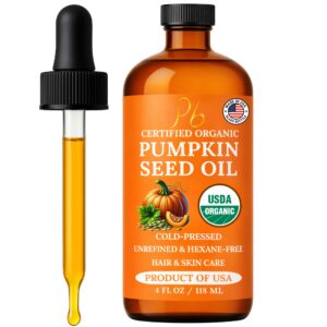 Premium imported Organic Pumpkin Seed Oil from Curat Cart, cold-pressed, USDA certified for hair and skin care.