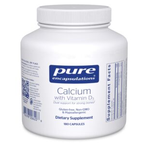 Pure Encapsulations Calcium with Vitamin D3 offers dual support for strong bones. Premium import available at Curat Cart.