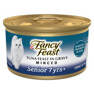 Delight your senior cat with Purina Fancy Feast Tuna Feast in Gravy, a premium import available at Curat Cart. Gourmet nutrition in every can.