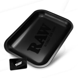 Discover the RAW Matte Black Rolling Tray, a premium import perfect for enthusiasts. Available at Curat Cart.