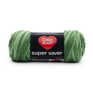 Premium imported Red Heart Super Saver Yarn in vibrant green, perfect for all crafting needs, available at Curat Cart.