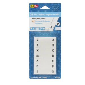 Premium imported Redi-Tag Alphabetical Divider Tabs featuring 104 white tabs for efficient organization. Available at Curat Cart.