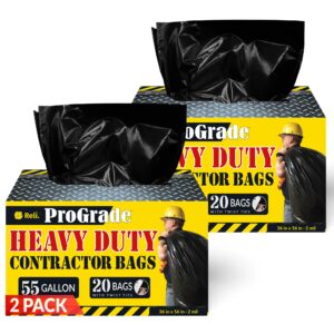Reli Contractor Garbage Bags in a premium import, featuring heavy-duty 55-gallon capacity. Available at Curat Cart.