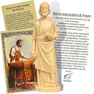 Authentic Saint Joseph statue with prayer card, perfect for home devotion and spiritual blessings. A meaningful gift.