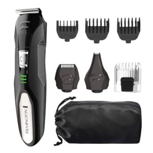 Explore the 100% genuine Remington All-in-One Grooming Kit with versatile attachments for complete grooming needs.