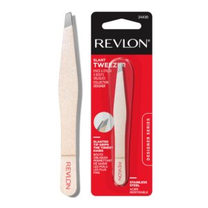 100% Genuine Revlon Slant Tweezer, designed for precision with stainless steel and ergonomic grip for effortless use.