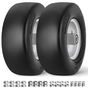 Premium imported RONPOW flat-free lawn mower tires, designed for durability and performance, available at Curat Cart.