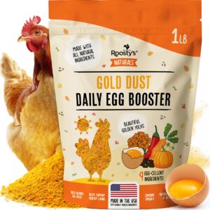 Roosty's Gold Dust Egg Booster enhances yolk color with natural ingredients. Premium import available at Curat Cart.