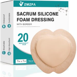 Premium imported Sacral Foam Dressing with Border, 20 individual packs, perfect for wound care. Available at Curat Cart.