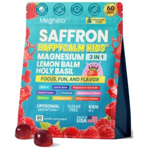 Saffron Gummies for Kids offer a premium imported blend of magnesium, lemon balm, and holy basil, available at Curat Cart.