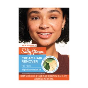 Sally Hansen Cream Hair Remover for face, a premium import, available at Curat Cart. Effortlessly achieve smooth skin with this depilatory cream kit.