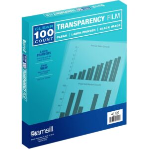 Premium imported Samsill Transparency Film for Laser Printers, perfect for clear printing. Available at Curat Cart.