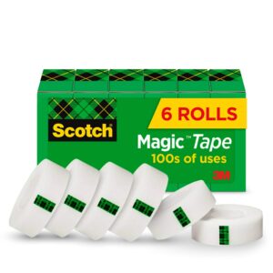 Discover premium imported Scotch Magic Tape in a pack of 6 rolls, ideal for various uses. Available at Curat Cart.