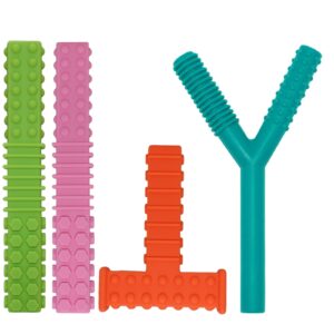 Premium imported sensory chew toys for kids in vibrant colors, perfect for sensory play. Available at Curat Cart.