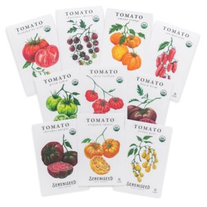 Discover premium imported Sereniseed Organic Tomato Seeds, featuring a variety of vibrant tomato types. Available at Curat Cart.
