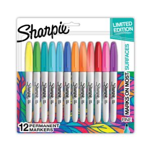 Explore the premium imported Sharpie Permanent Markers Variety Pack, featuring 12 vibrant colors. Available at Curat Cart.