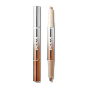 Explore the SHEGLAM 2-In-1 Nose Contour Pen, a premium import from Curat Cart, perfect for sculpting and highlighting your features.