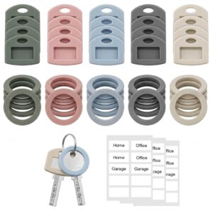 Premium imported silicone key cover set with labels for home, office, and garage. Shop now at Curat Cart.