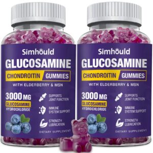 Simhould Glucosamine Chondroitin Gummies, 3000 mg, support joint function and immune health. 100% genuine product.