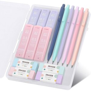 Discover the SKYDUE Mechanical Pencils Set, a premium import featuring vibrant colors and high-quality erasers, available at Curat Cart.