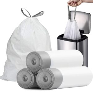 Premium imported small trash bags with drawstring, ideal for easy disposal. Available at Curat Cart.