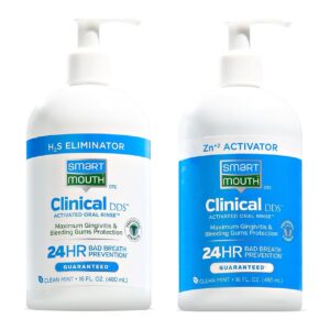 Discover the SmartMouth Clinical Mouthwash System, a premium import ensuring 24-hour bad breath prevention. Available at Curat Cart.