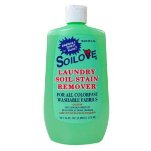 Soilove Laundry Soil-stain Remover, a premium imported solution for tough stains on all washable fabrics. Available at Curat Cart.