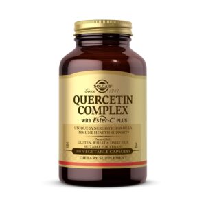 Discover 100% genuine Solgar Quercetin Complex, a unique formula for immune health, featuring 100 vegetable capsules.