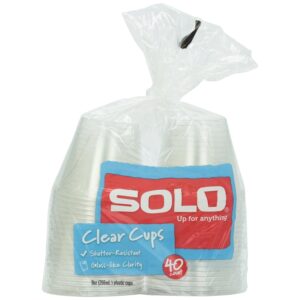 Premium imported Solo Clear Plastic Cups offer shatter-resistance and glass-like clarity, available at Curat Cart.