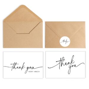 Premium imported SPIRITDUST Thank You Cards bulk set featuring elegant designs and kraft envelopes, available at Curat Cart.