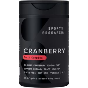 Discover Sports Research Cranberry Fruit Complex, a premium import supporting urinary tract health. Available at Curat Cart.