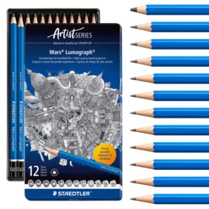 Explore STAEDTLER Mars Lumograph Drawing Pencils, a premium import for artists, available at Curat Cart. Elevate your creativity.