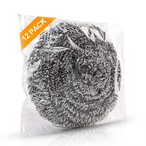 Premium imported steel wool scrubber in a 12-pack from Curat Cart, ideal for tough cleaning tasks. Enhance your home care today.