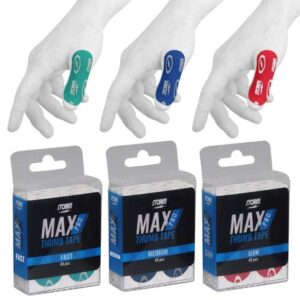 Premium imported Storm Max Pro Thumb Tape in Fast, Medium, and Slow variants, available at Curat Cart for superior performance.