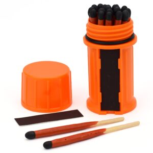 Premium imported Stormproof Waterproof Matches in an orange container, ideal for outdoor adventures. Available at Curat Cart.