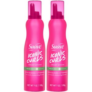 Suave Iconic Curls Mousse offers 24-hour curl definition. Premium import available at Curat Cart for touchable, no-crunch styling.